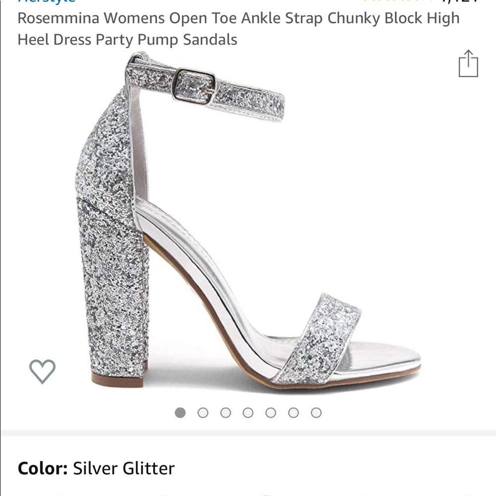 Silver sparkle heels